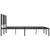 vidaXL Metal Bed Frame without Mattress with Headboard Black 183x213cm