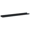 vidaXL Picture Frame Ledge Shelves 2 pcs Black 80x9x3 cm MDF