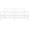 vidaXL Metal Bed Frame without Mattress with Footboard White 193x203cm
