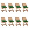 vidaXL Folding Garden Chairs with Cushions 8 pcs Solid Teak Wood