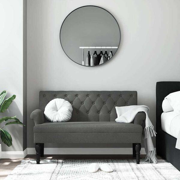 vidaXL Bench with Backrest Dark Grey 120x62x75.5 cm Fabric