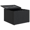 vidaXL Garden Stool with Cushion Black 55x55x37 cm Poly Rattan
