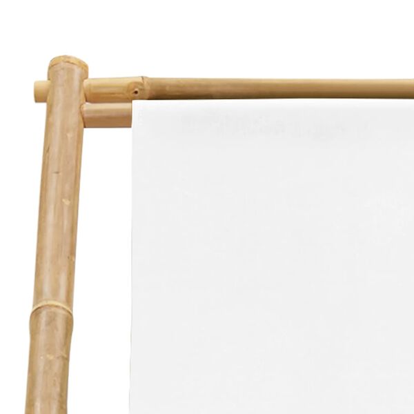 vidaXL Outdoor Deck Chair Bamboo and Canvas