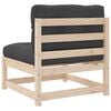 vidaXL Garden Sofas Armless with Cushions 2 pcs Solid Wood Pine