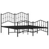 vidaXL Metal Bed Frame without Mattress with Footboard Black 135x190cm