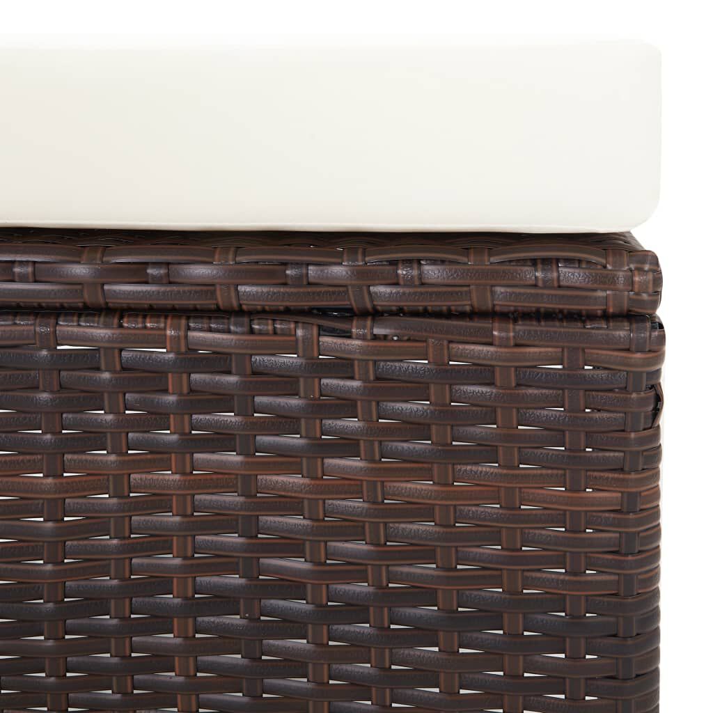 vidaXL Reclining Garden Chair with Cushions Poly Rattan Brown