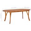 vidaXL Garden Table 201x100x75 cm Solid Acacia Wood