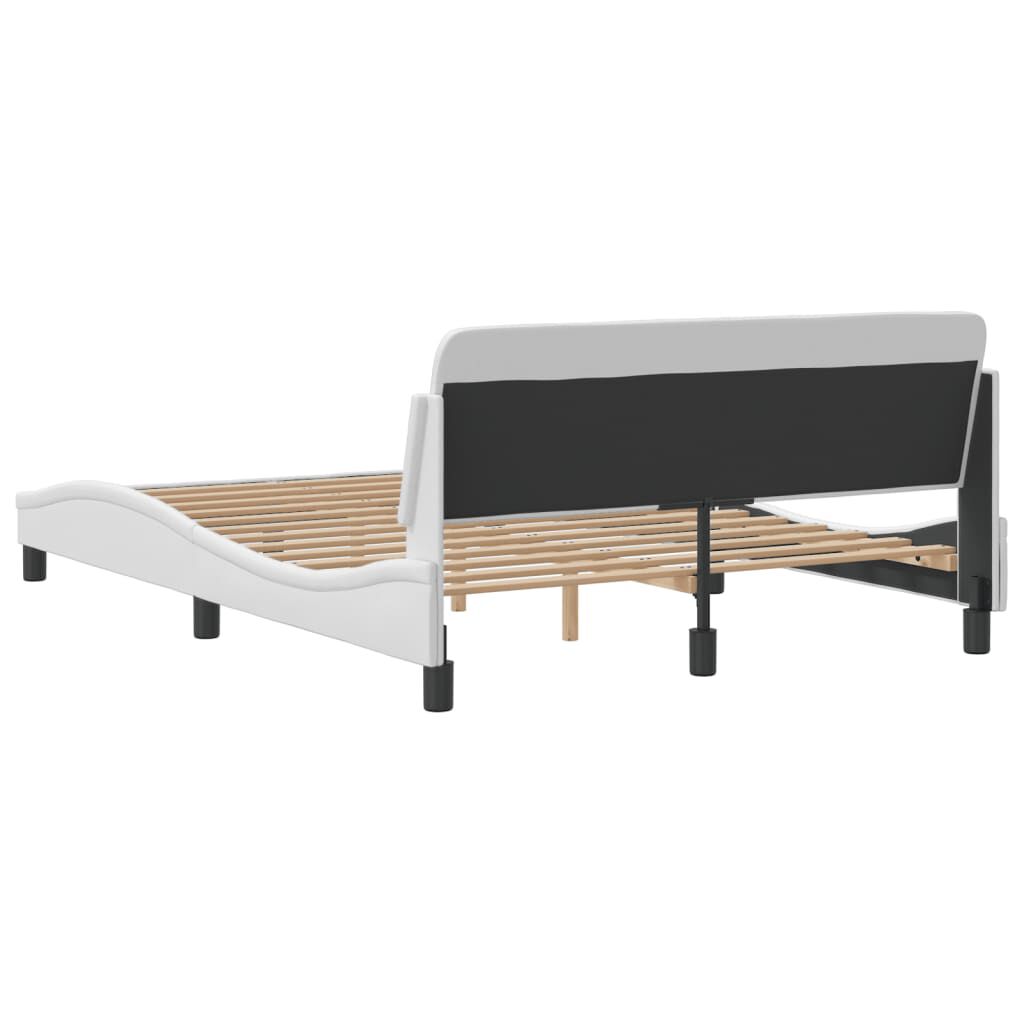 vidaXL Bed Frame without Mattress White 137x187 cm Double Faux Leather
