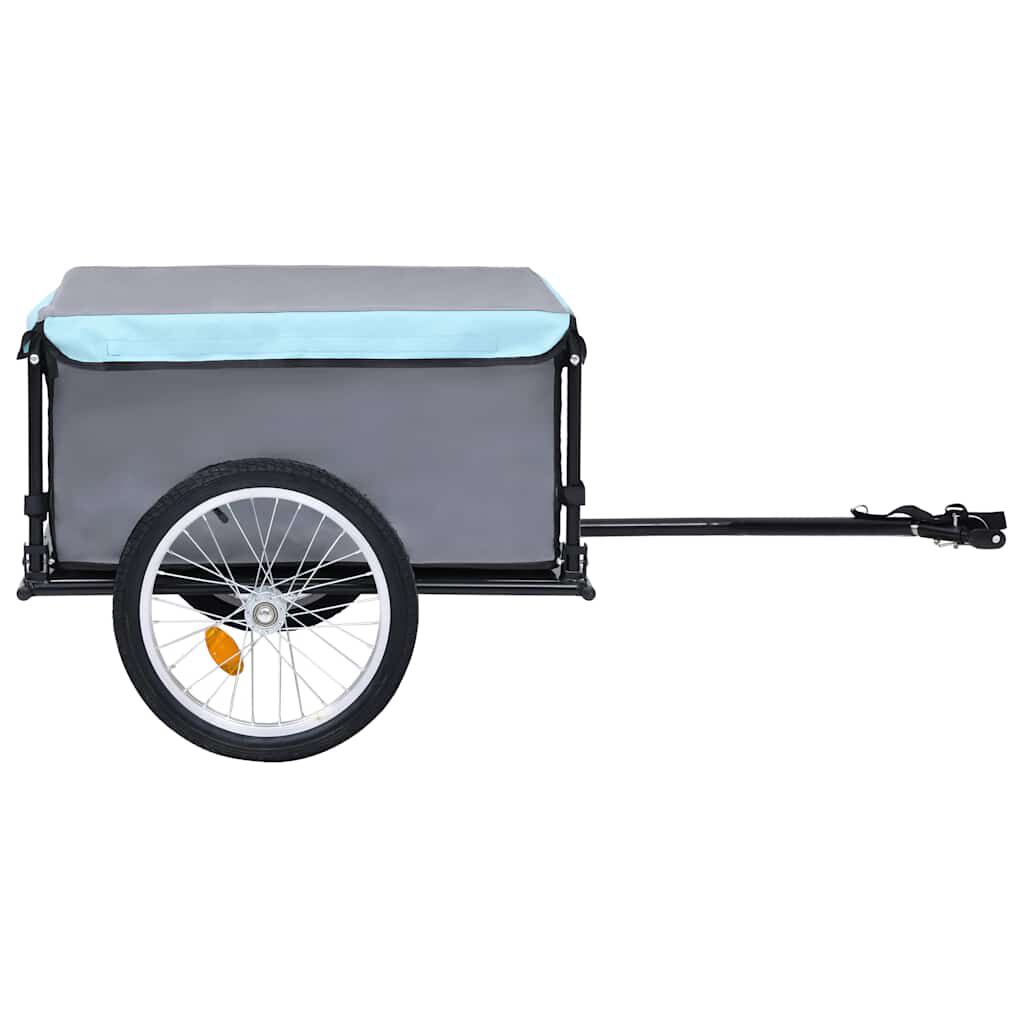 vidaXL Bike Trailer Black and Blue 65 kg