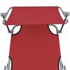 vidaXL Folding Sun Lounger with Canopy Red Aluminium