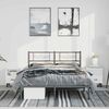 vidaXL Metal Bed Frame without Mattress with Headboard Black 135x190cm