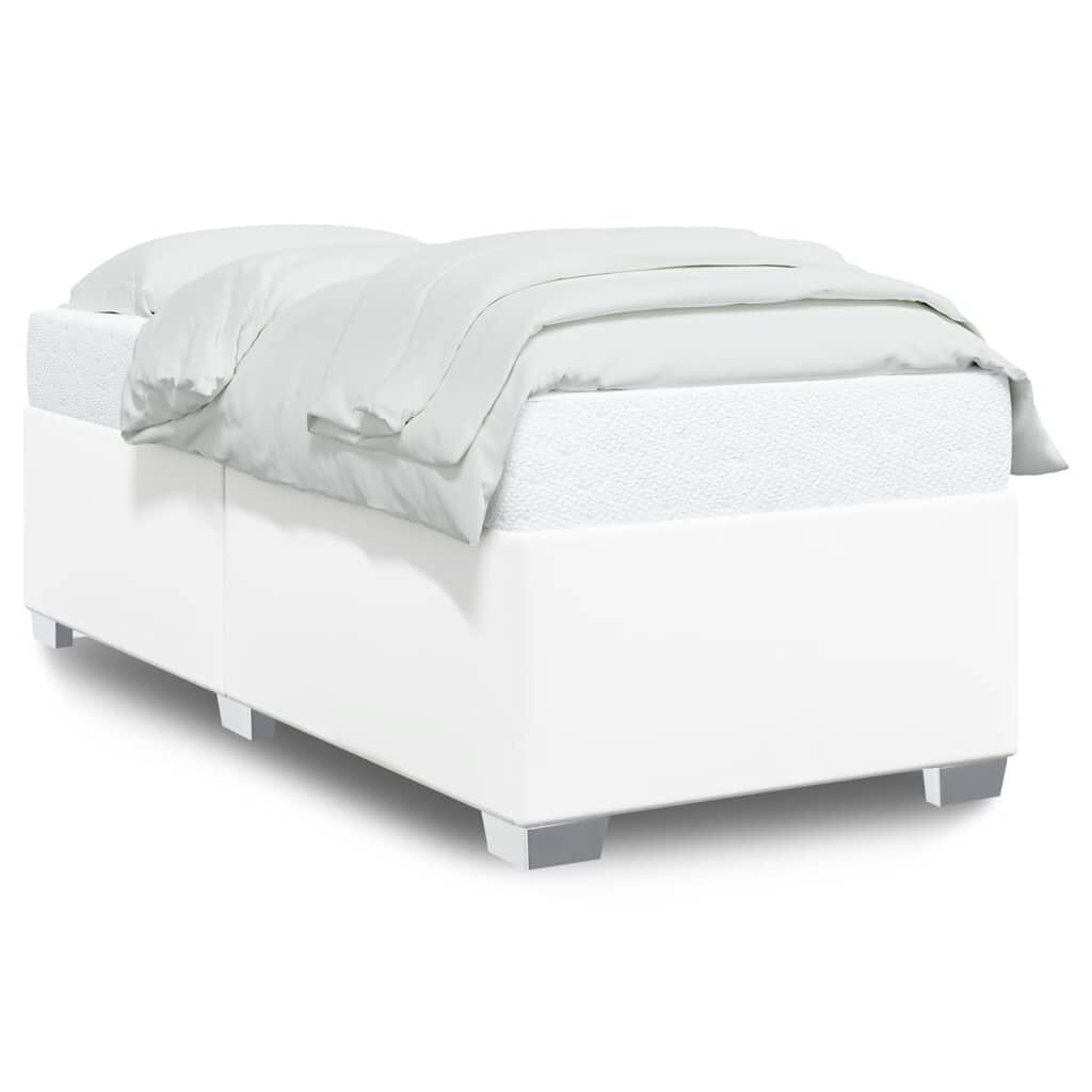 vidaXL Bed Frame without Mattress White Twin XL Faux Leather
