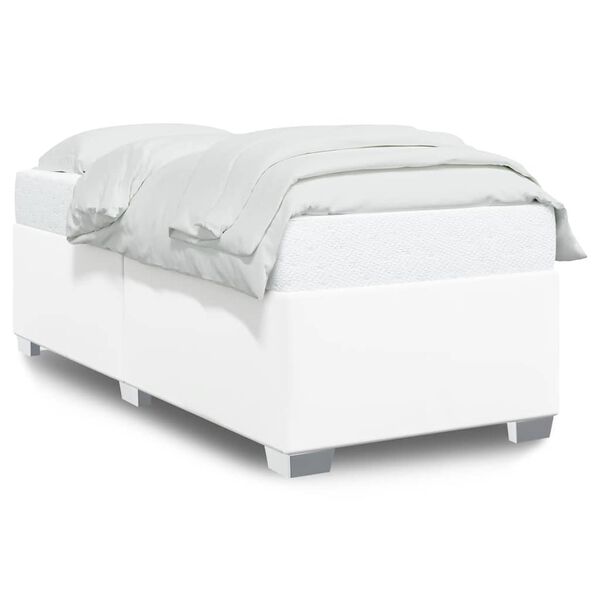 vidaXL Bed Frame without Mattress White Twin XL Faux Leather
