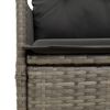 vidaXL Reclining Garden Chairs 2 pcs with Cushions Grey Poly Rattan