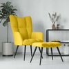 vidaXL Relaxing Chair with a Stool Mustard Yellow Velvet
