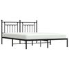 vidaXL Metal Bed Frame without Mattress with Headboard Black 183x213cm