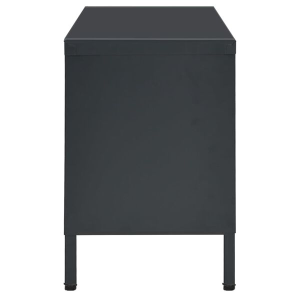 vidaXL TV Cabinet Anthracite 90x30x44 cm Steel and Glass