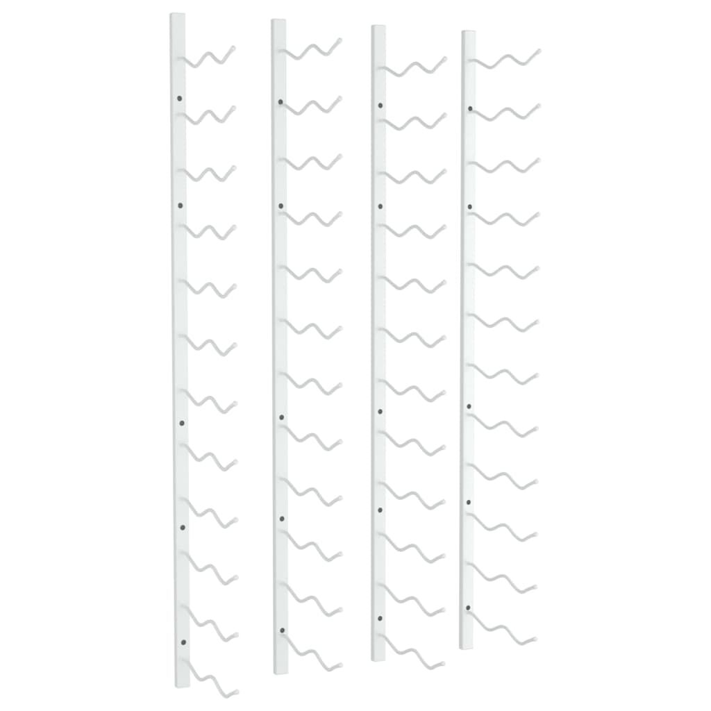 vidaXL Wall Mounted Wine Rack for 24 Bottles 2 pcs White Iron