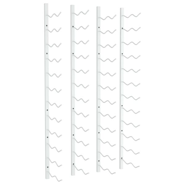 vidaXL Wall Mounted Wine Rack for 24 Bottles 2 pcs White Iron