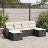 vidaXL 6 Piece Garden Sofa Set with Cushions Black Poly Rattan