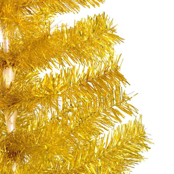 vidaXL Artificial Pre-lit Christmas Tree with Ball Set Gold 210 cm PET