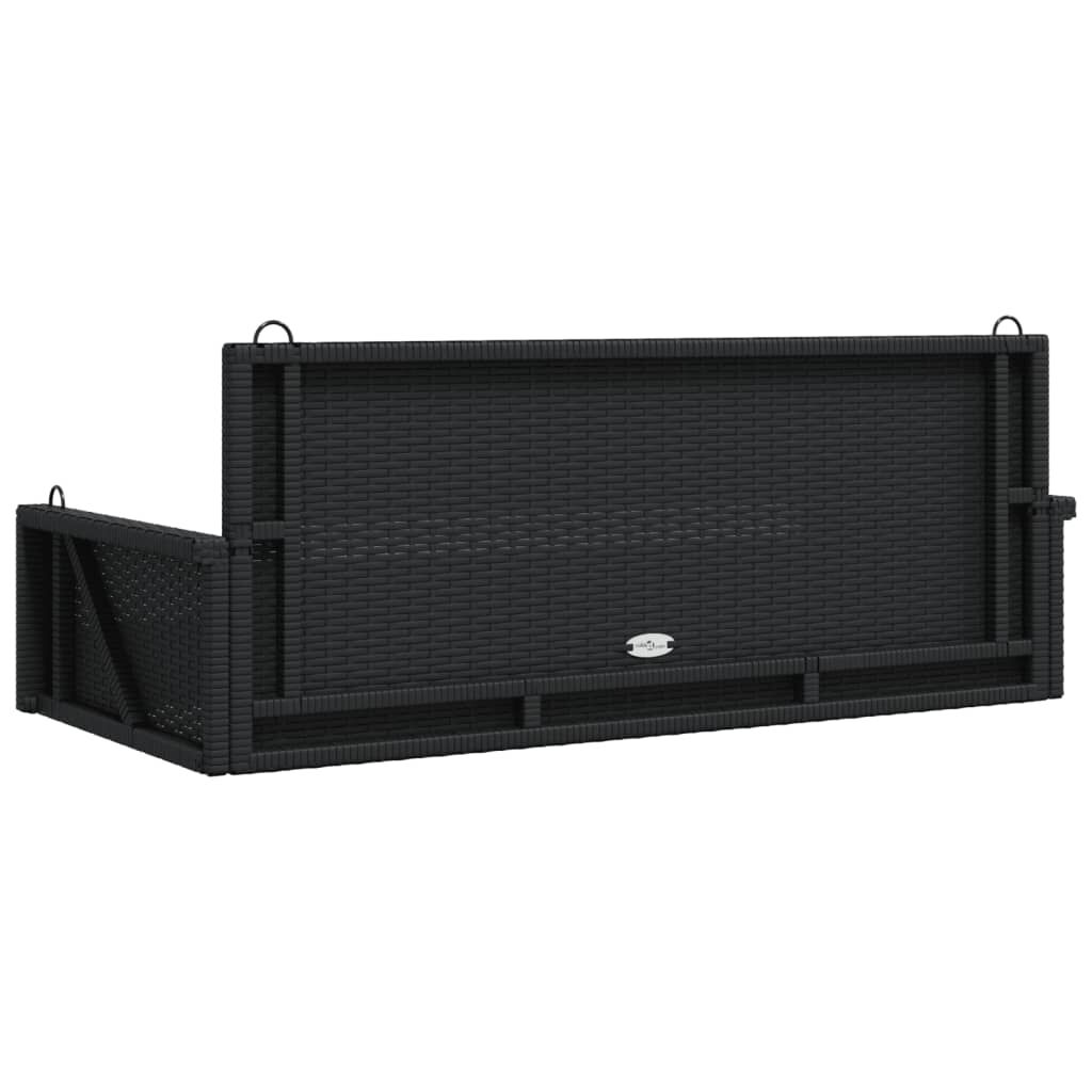 vidaXL Swing Bench Black 119x56x48 cm Poly Rattan