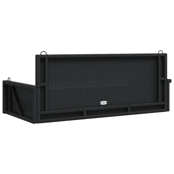 vidaXL Swing Bench Black 119x56x48 cm Poly Rattan