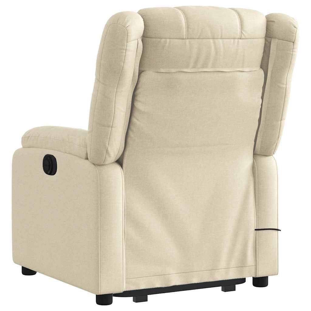 vidaXL Electric Stand up Massage Recliner Chair Cream Fabric
