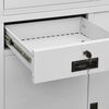 vidaXL Office Cabinet Light Grey 90x40x180 cm Steel and Tempered Glass