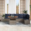 vidaXL Garden Dining Set with Cushion 7 pcs Grey and Navy