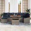 vidaXL Garden Sofa Set with Cushion 8 pcs Grey and Navy