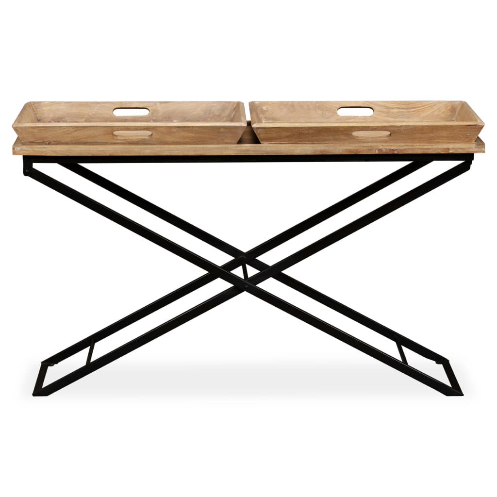vidaXL Console Table Solid Mango Wood 130x40x80 cm
