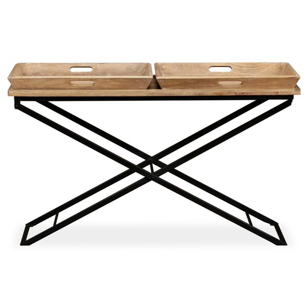 vidaXL Console Table Solid Mango Wood 130x40x80 cm