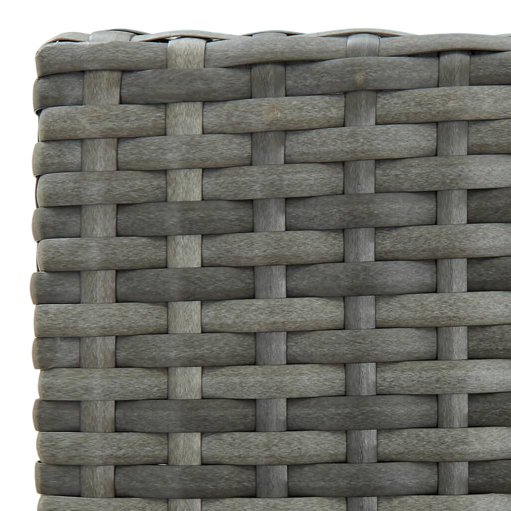 vidaXL 3 Piece Garden Bar Set with Cushions Poly Rattan Grey