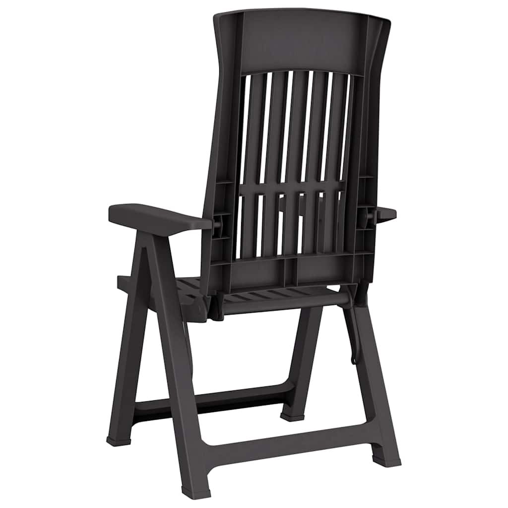 vidaXL Garden Reclining Chairs 2 pcs Anthracite PP