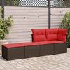 vidaXL 2 Piece Garden Sofa Set with Cushions Brown Poly Rattan Acacia