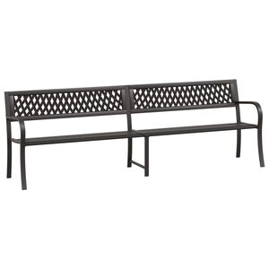 vidaXL Twin Garden Bench 246 cm Black Steel