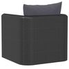 vidaXL Single Sofa with Cushions Poly Rattan Black
