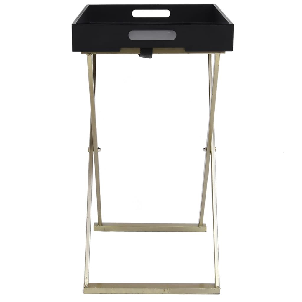 vidaXL Folding Table Gold and Black 48x34x61 cm MDF