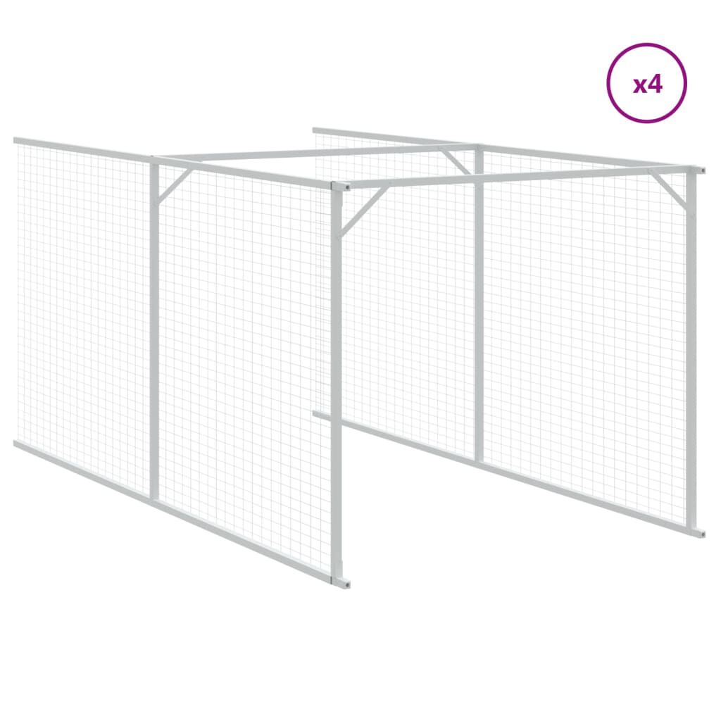 vidaXL Dog House with Roof Light Grey 117x1017x123 cm Galvanised Steel