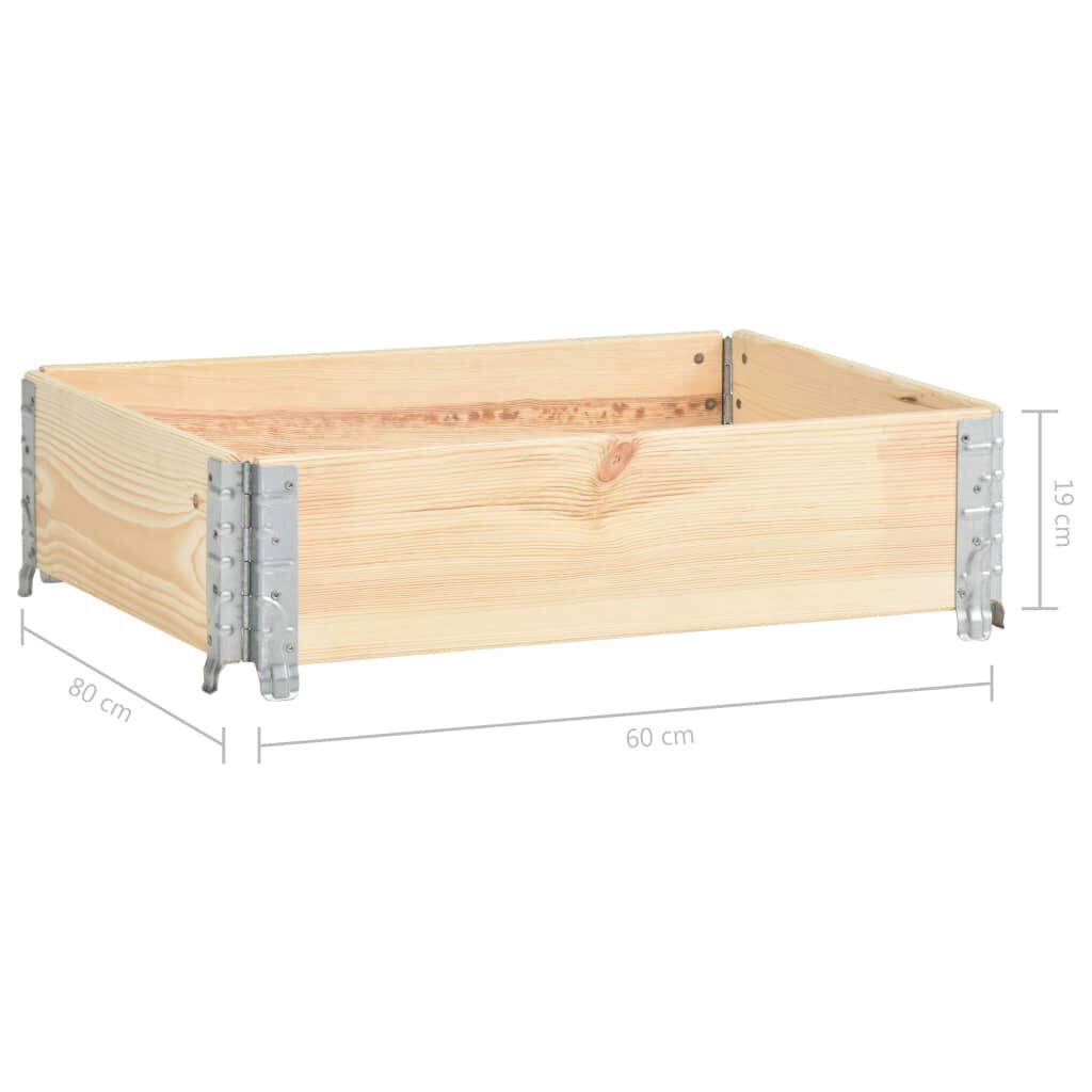 vidaXL Pallet Collar 60x80 cm Solid Pine Wood