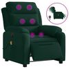 vidaXL Electric Massage Recliner Chair Dark Green Velvet