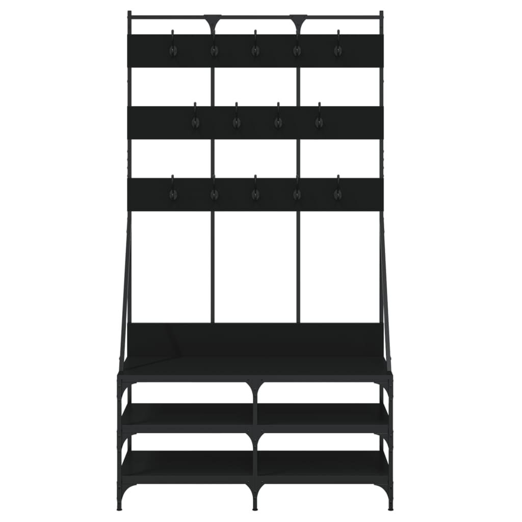 vidaXL Clothes Rack with Shoe Storage Black 100x40x184 cm