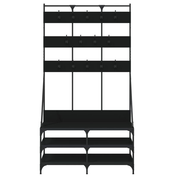vidaXL Clothes Rack with Shoe Storage Black 100x40x184 cm