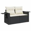 vidaXL 9 Piece Garden Sofa Set with Cushions Black Poly Rattan