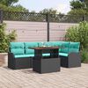 vidaXL Garden Sofa Set Manual 6 pcs Black and blue 100 x 55 x 73 cm