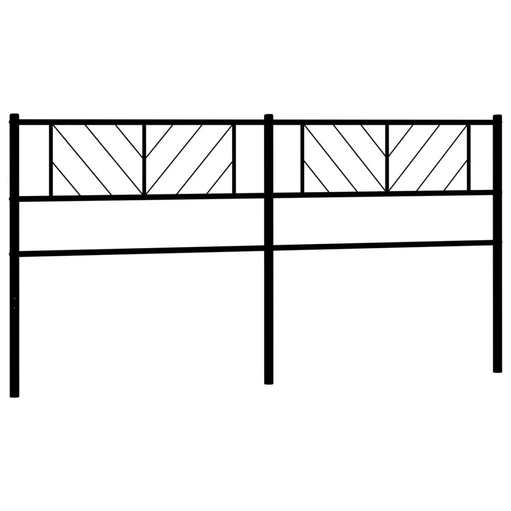 vidaXL Metal Headboard Black 180 cm