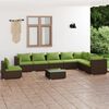vidaXL 9 Piece Garden Lounge Set with Cushions Poly Rattan Brown