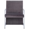 vidaXL Armchair with Chrome Feet Dark Gray Velvet