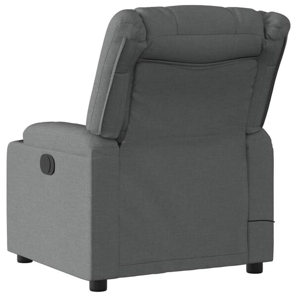vidaXL Electric Massage Recliner Chair Dark Grey Fabric